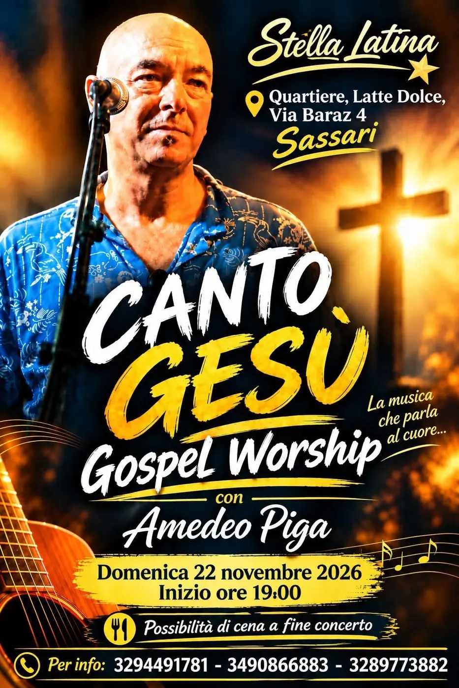 Amedeo Piga - Canto Gesù Gospel Worship Sassari a Sassari Amedeo Piga - Canto Gesù Gospel Worship Sassari a Sassari