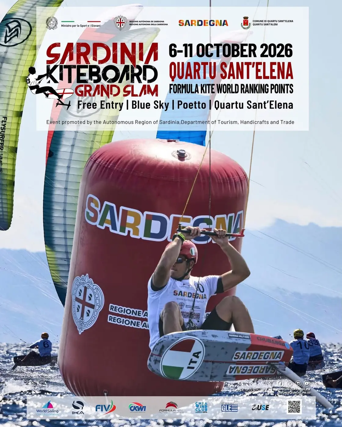 Dal 7 all’11 ottobre 2026 il Poetto di Quartu Sant’Elena ospiterà il Sardinia Kiteboard Grand Slam Dal 7 all’11 ottobre 2026 il Poetto di Quartu Sant’Elena ospiterà il Sardinia Kiteboard Grand Slam