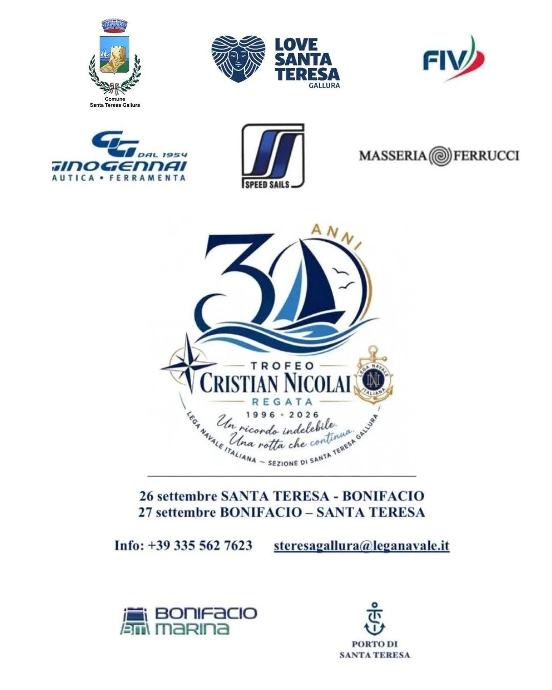 30° Trofeo Cristian Nicolai a Santa Teresa Gallura 30° Trofeo Cristian Nicolai a Santa Teresa Gallura