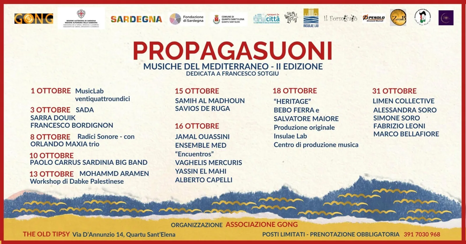 PROPAGASUONI – II Edizione – Dal jazz alle musiche del Mediterraneo al The Old Tipsy di Quartu S.E. a Quartu Sant'Elena PROPAGASUONI – II Edizione – Dal jazz alle musiche del Mediterraneo al The Old Tipsy di Quartu S.E. a Quartu Sant'Elena