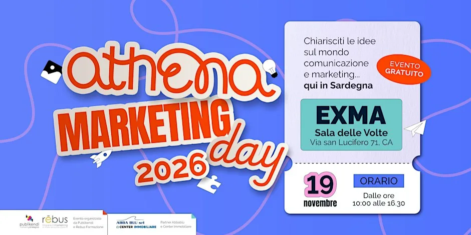 Athena Marketing Day 2026 - Evento gratuito a Cagliari Athena Marketing Day 2026 - Evento gratuito a Cagliari