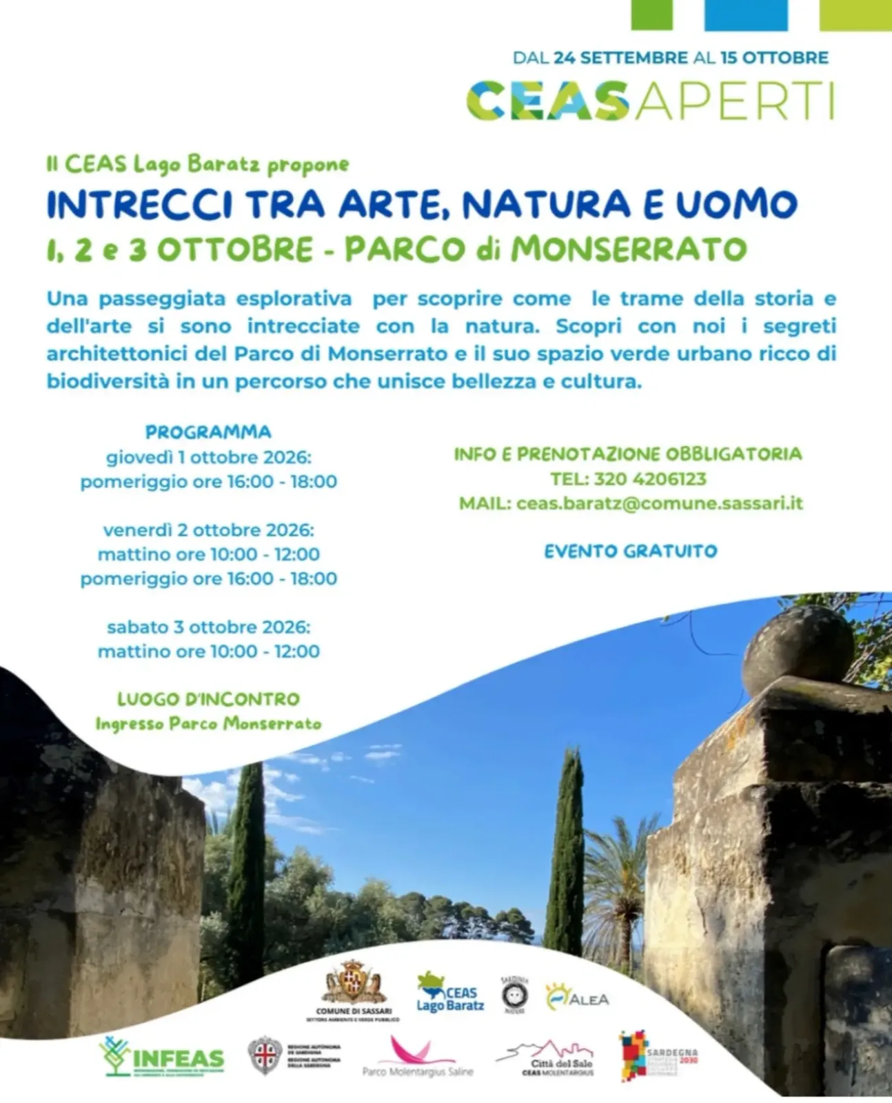 Passeggiata guidata al parco di Monserrato. a Sassari Passeggiata guidata al parco di Monserrato. a Sassari